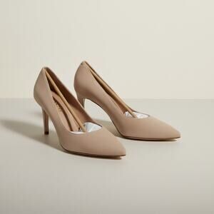 Coach Skyler Suede Pumps Beechwood Nude Stiletto Heel Pointed Toe